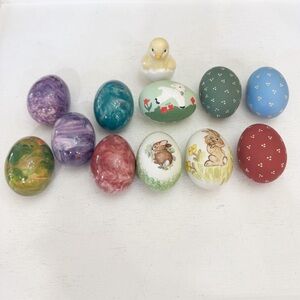 Vintage Weaver and FP Ceramic Porcelain Hand Painted Decorative Easter Eggs